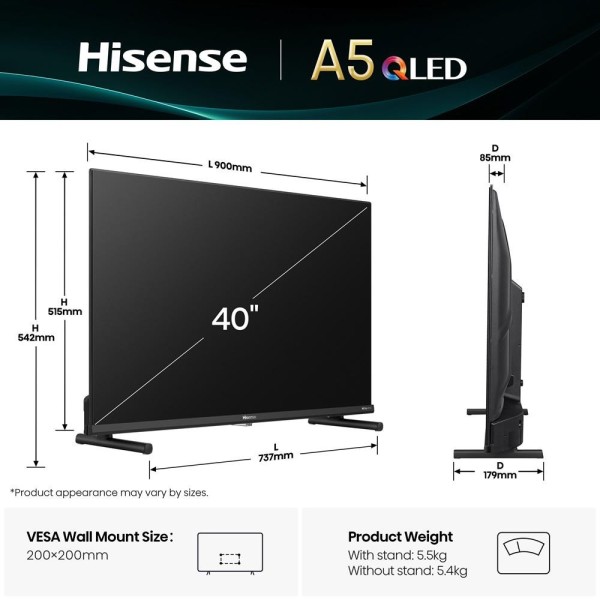 Телевізор Hisense 40A5Q