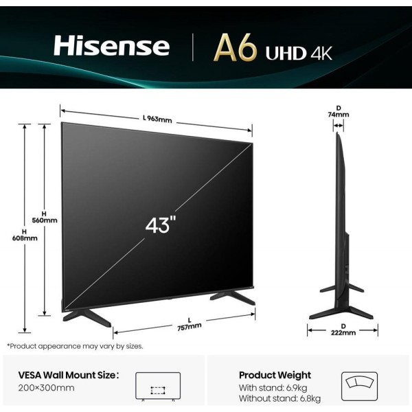 Телевізор Hisense 43A6Q Телевізор Hisense 43A6Q