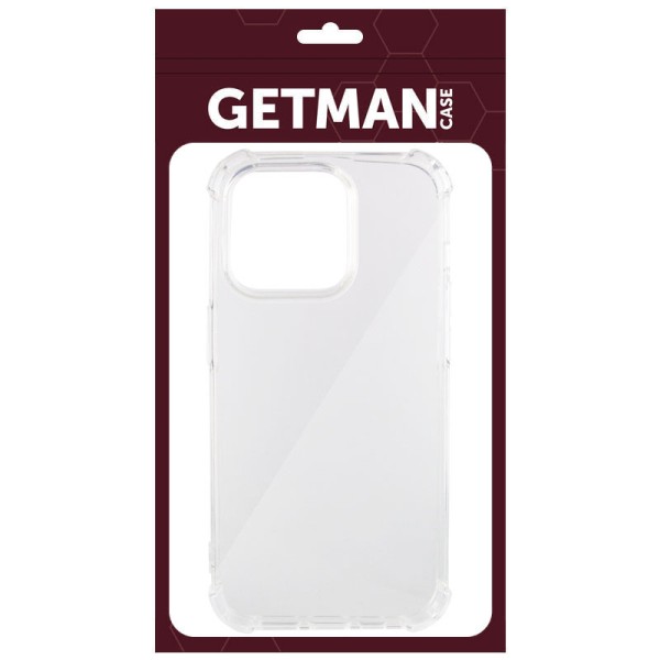 TPU чохол GETMAN Ease logo посилені кути для Apple iPhone 14 Pro (6.1") Безбарвний (прозорий) TPU чохол GETMAN Ease logo посилені кути для Apple iPhone 14 Pro (6.1") Безбарвний (прозорий)