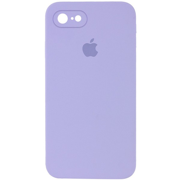 Чохол Silicone Case Square Full Camera Protective (AA) для Apple iPhone 7 / 8 / SE (2020) (4.7") Бузковий / Dasheen