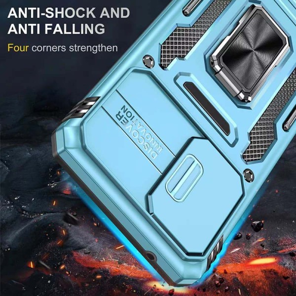 Ударостійкий чохол Camshield Army Ring для Samsung Galaxy A73 5G Блакитний / Light Blue