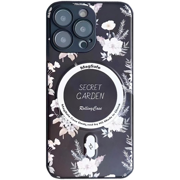 TPU+PC чохол Secret Garden with MagSafe для Apple iPhone 14 Pro (6.1") Black
