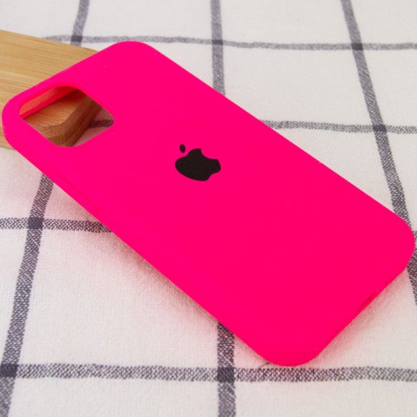 Чохол Silicone Case Full Protective (AA) для Apple iPhone 12 Pro Max (6.7") Рожевий / Barbie pink