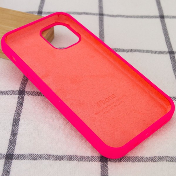 Чохол Silicone Case Full Protective (AA) для Apple iPhone 12 Pro Max (6.7") Рожевий / Barbie pink