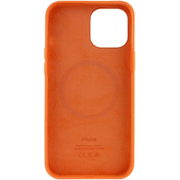 Чохол Silicone case (AAA) full with Magsafe and Animation для Apple iPhone 12 Pro Max (6.7") Помаранчевий / Kumquat