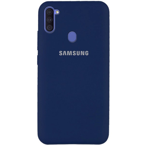 Чехол Silicone Cover Full Protective (AA) для Samsung Galaxy A11 / M11 Темно-синий / Midnight blue