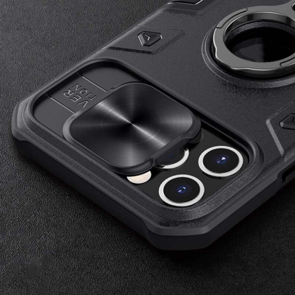 TPU+PC чохол Nillkin CamShield Armor (шторка на камеру) для Apple iPhone 12 Pro Max (6.7") Чорний