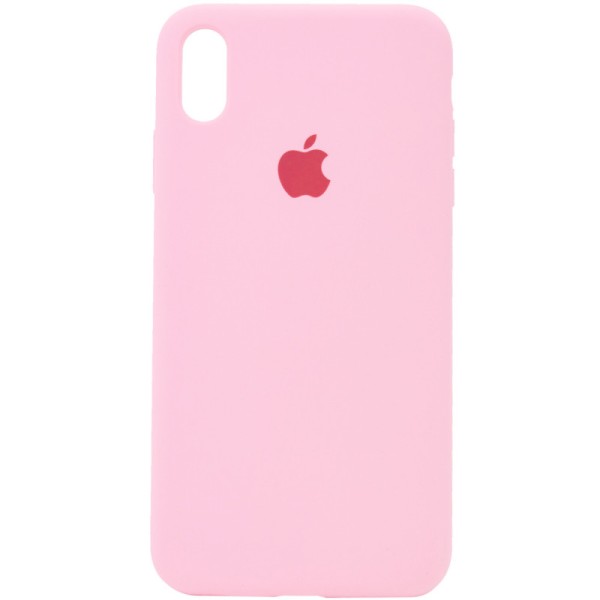 Чохол Silicone Case Full Protective (AA) для Apple iPhone X (5.8") / XS (5.8") Рожевий / Light pink