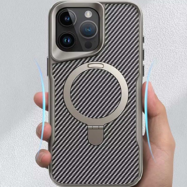 TPU+PC чохол Metal Buttons with MagSafe Carbon Ring для Apple iPhone 15 Pro (6.1") Сірий TPU+PC чохол Metal Buttons with MagSafe Carbon Ring для Apple iPhone 15 Pro (6.1") Сірий