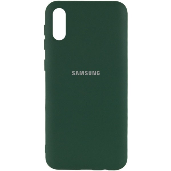 Чехол Silicone Cover My Color Full Protective (A) для Samsung Galaxy A02 Зеленый / Dark green