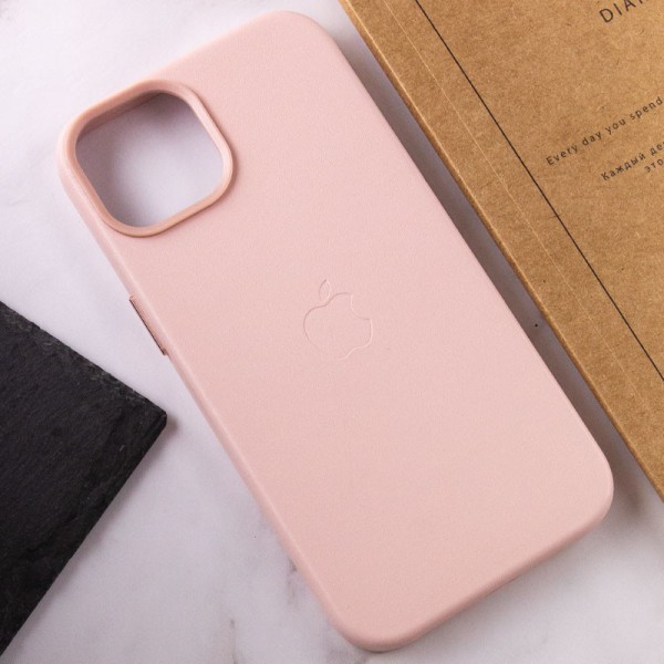 Шкіряний чохол Leather Case (AA Plus) with MagSafe для Apple iPhone 14 (6.1") Sand Pink Шкіряний чохол Leather Case (AA Plus) with MagSafe для Apple iPhone 14 (6.1") Sand Pink