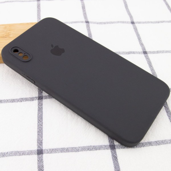 Чохол Silicone Case Square Full Camera Protective (AA) для Apple iPhone XS Max (6.5") Сірий / Dark Gray Чохол Silicone Case Square Full Camera Protective (AA) для Apple iPhone XS Max (6.5") Сірий / Dark Gray