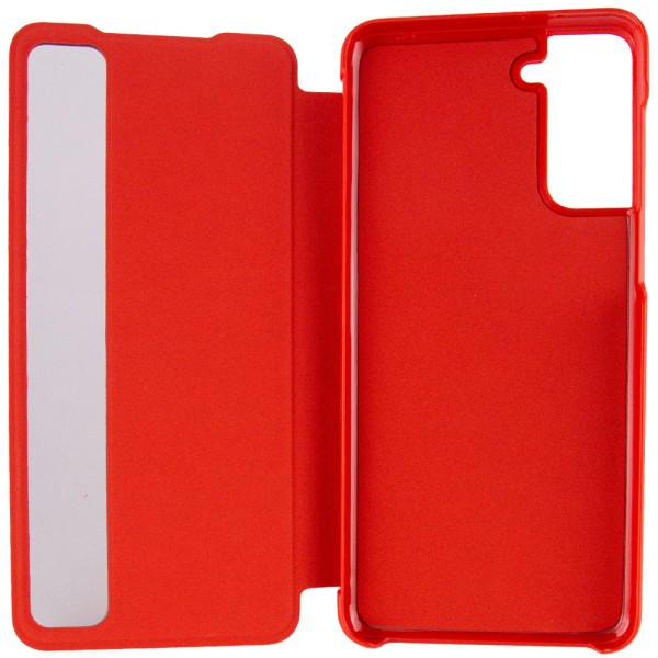 Чохол-книжка Smart View Cover для Samsung Galaxy S21 Красный / Светлое окошко