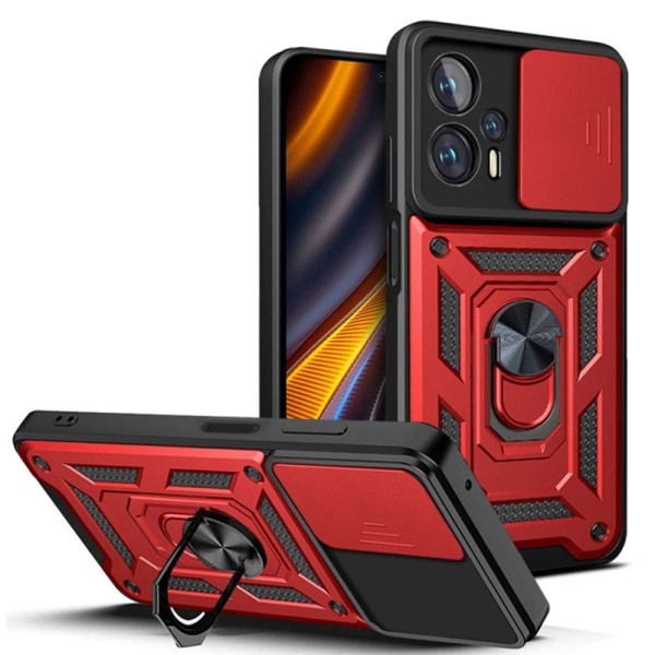 Ударостійкий чохол Camshield Serge Ring для Xiaomi Poco X4 GT Червоний