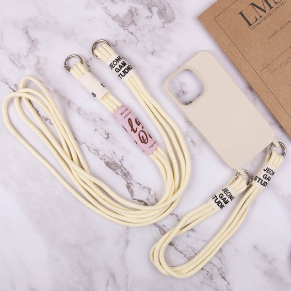 Чохол TPU two straps California для Apple iPhone 13 Pro (6.1") Бежевий / Antigue White Чохол TPU two straps California для Apple iPhone 13 Pro (6.1") Бежевий / Antigue White