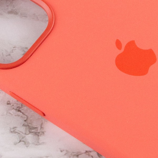 Чохол Silicone case (AAA) full with Magsafe and Animation для Apple iPhone 12 Pro Max (6.7") Помаранчевий / Pink citrus