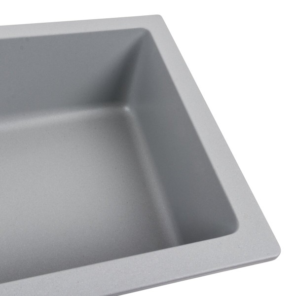 Гранітна мийка для кухні Platinum 7945 Paruana матова (сірий металік)