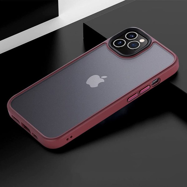 TPU+PC чохол Metal Buttons для Apple iPhone 12 Pro Max (6.7") Бордовий TPU+PC чохол Metal Buttons для Apple iPhone 12 Pro Max (6.7") Бордовий