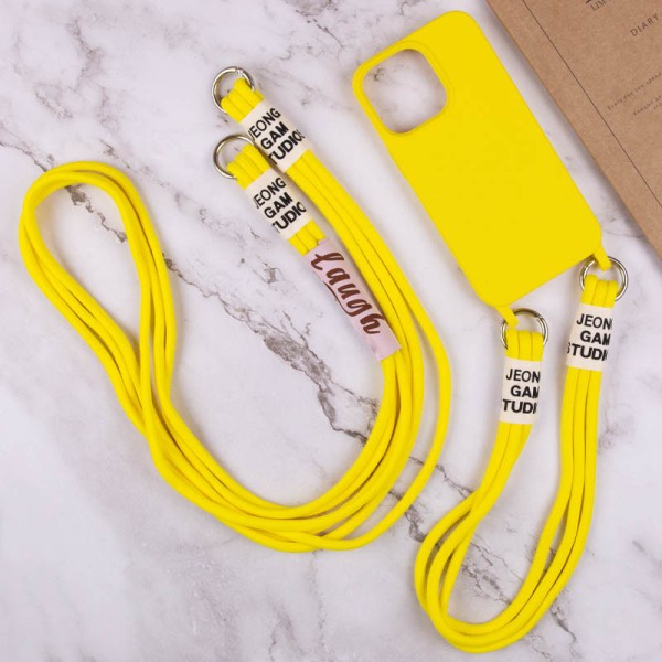 Чохол TPU two straps California для Apple iPhone 13 Pro (6.1") Жовтий Чохол TPU two straps California для Apple iPhone 13 Pro (6.1") Жовтий