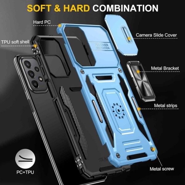 Ударостійкий чохол Camshield Army Ring для Samsung Galaxy A23 4G Блакитний / Light Blue Ударостійкий чохол Camshield Army Ring для Samsung Galaxy A23 4G Блакитний / Light Blue