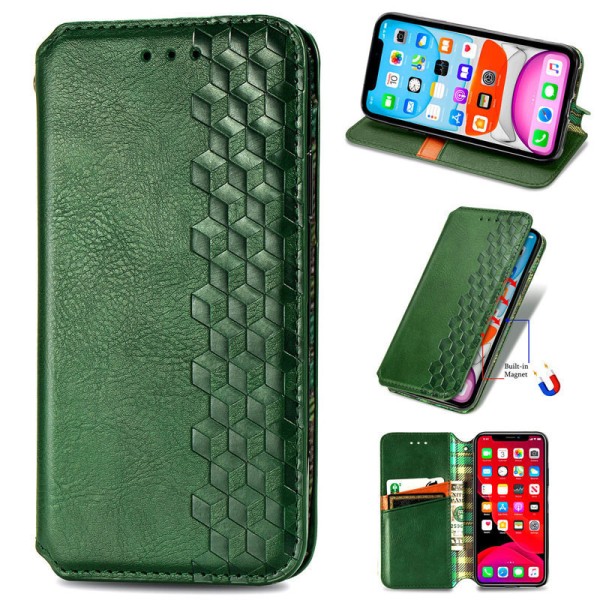 Кожаный чехол книжка GETMAN Cubic (PU) для Samsung Galaxy A04s Зеленый