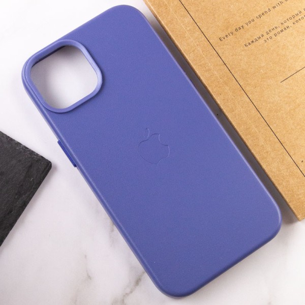 Шкіряний чохол Leather Case (AA Plus) with MagSafe для Apple iPhone 14 (6.1") Wisteria
