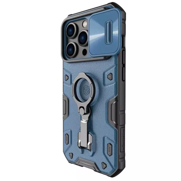 TPU+PC чохол Nillkin CamShield Armor Pro no logo (шторка на камеру) для Apple iPhone 14 Pro (6.1") Синій