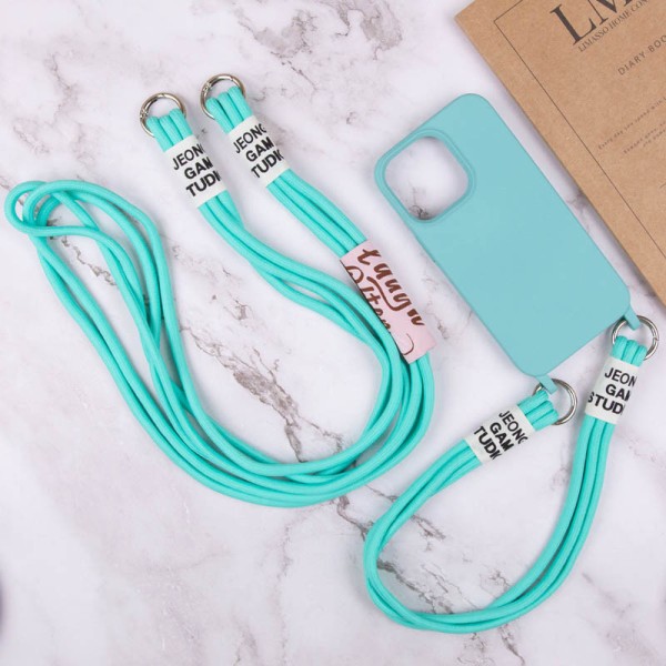 Чохол TPU two straps California для Apple iPhone 12 Pro / 12 (6.1") Бірюзовий / Marine Green