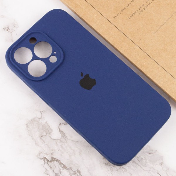 Чохол Silicone Case Full Camera Protective (AA) для Apple iPhone 13 Pro (6.1") Синій / Deep navy