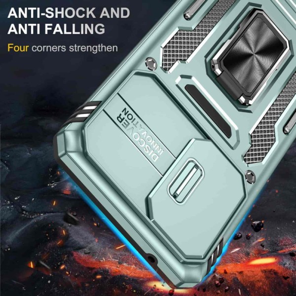 Ударостійкий чохол Camshield Army Ring для Samsung Galaxy A73 5G Зелений / Light Green