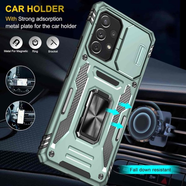 Ударостійкий чохол Camshield Army Ring для Samsung Galaxy A73 5G Зелений / Light Green