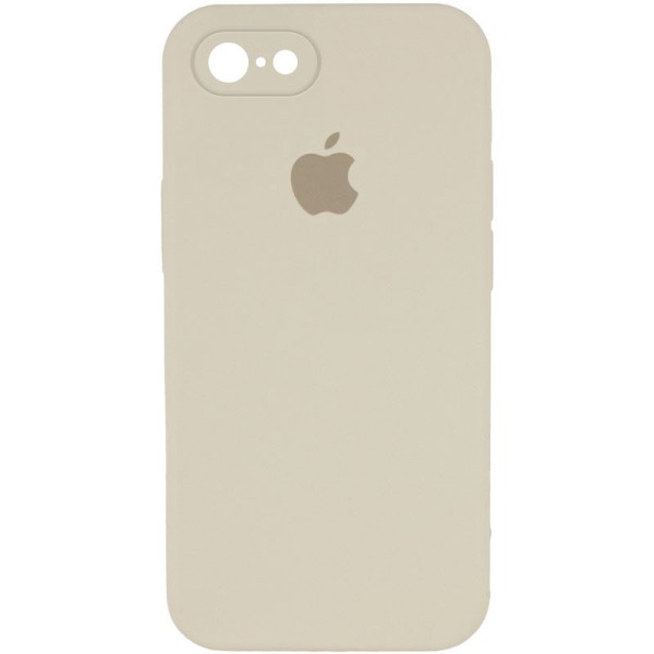 Чохол Silicone Case Square Full Camera Protective (AA) для Apple iPhone 7 / 8 / SE (2020) (4.7") Бежевий / Antigue White