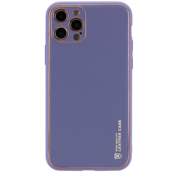 Шкіряний чохол Xshield для Apple iPhone 13 Pro Max (6.7") Сірий / Lavender Gray