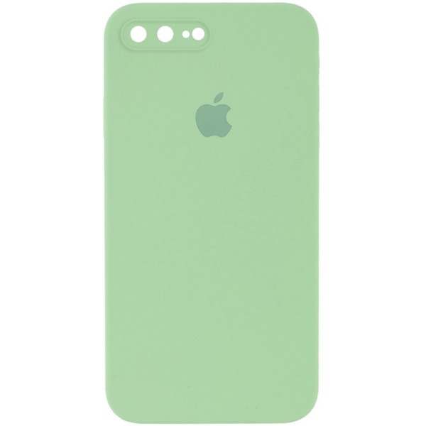 Чохол Silicone Case Square Full Camera Protective (AA) для Apple iPhone 7 plus / 8 plus (5.5") М'ятний / Mint