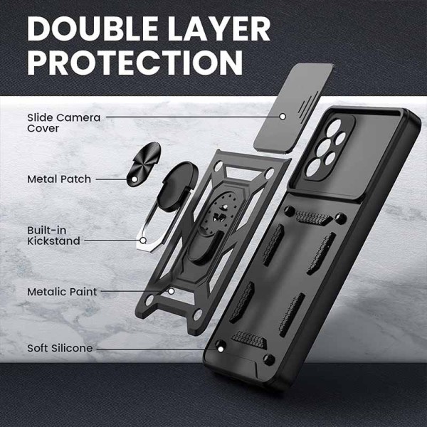 Ударостійкий чохол Camshield Serge Ring для Samsung Galaxy A32 4G Чорний Ударостійкий чохол Camshield Serge Ring для Samsung Galaxy A32 4G Чорний