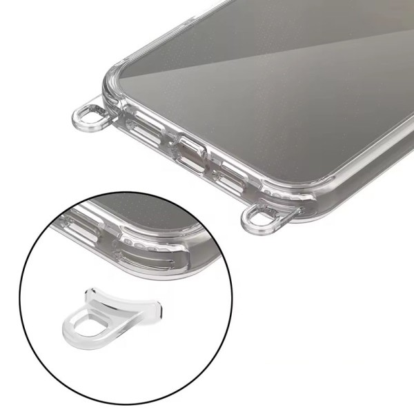 Чохол TPU Transparent with Straps для Apple iPhone 15 (6.1") Green / Red Чохол TPU Transparent with Straps для Apple iPhone 15 (6.1") Green / Red