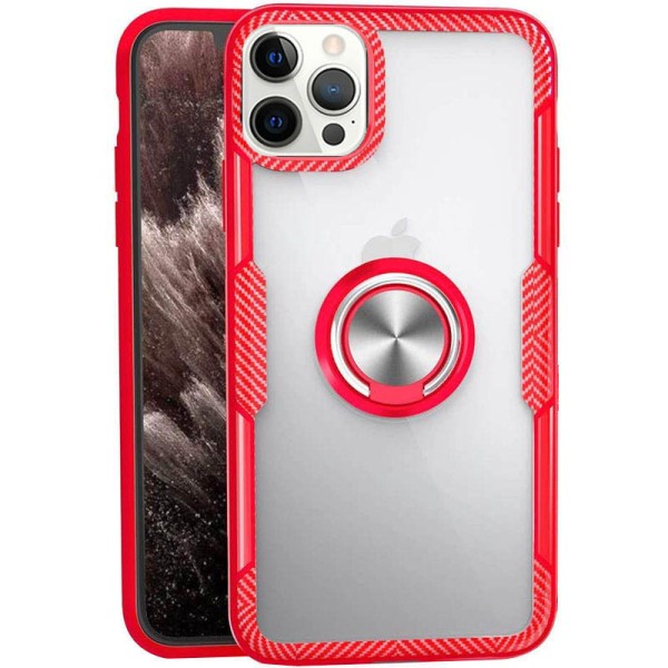 TPU+PC чохол Deen CrystalRing for Magnet (opp) для Apple iPhone 13 Pro (6.1") Безбарвний / Червоний