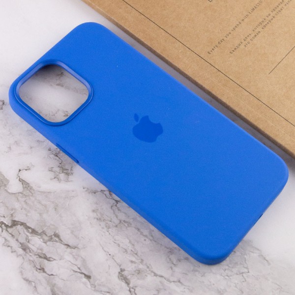 Чохол Silicone case (AAA) full with Magsafe and Animation для Apple iPhone 12 Pro Max (6.7") Синій / Capri Blue Чохол Silicone case (AAA) full with Magsafe and Animation для Apple iPhone 12 Pro Max (6.7") Синій / Capri Blue