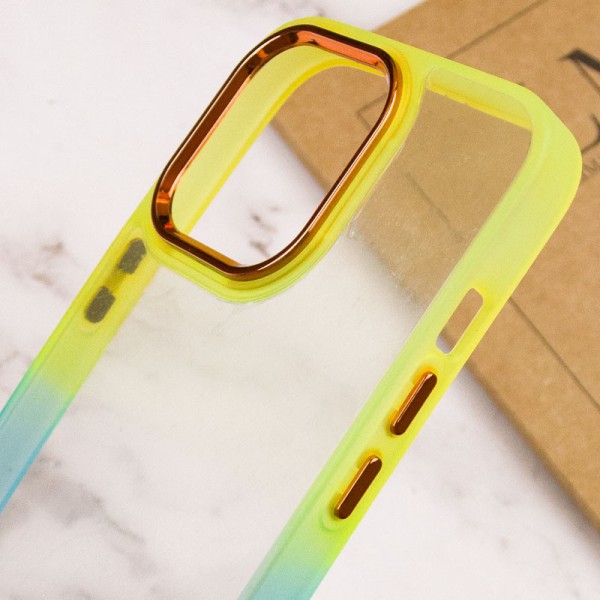 Чохол TPU+PC Fresh sip series для Apple iPhone 13 Pro (6.1") Бірюзовий / Помаранчевий