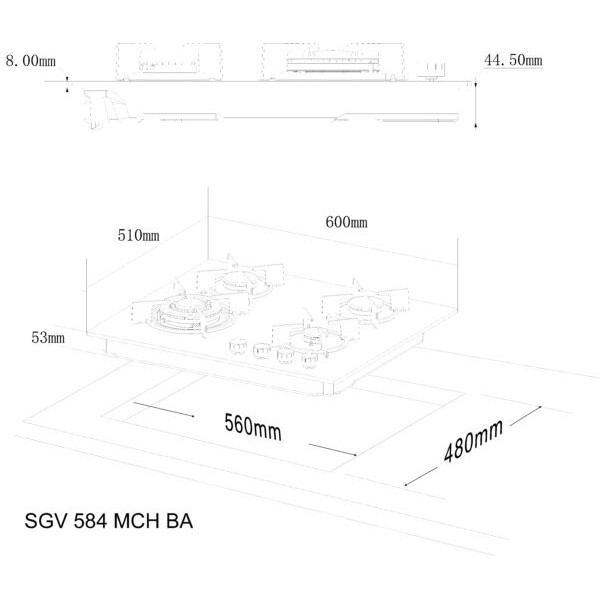Варильна поверхня Interline SGV 584 MCH BA