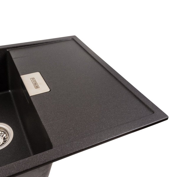 Гранітна мийка для кухні Platinum 8650 DIAMOND матовий Моріон