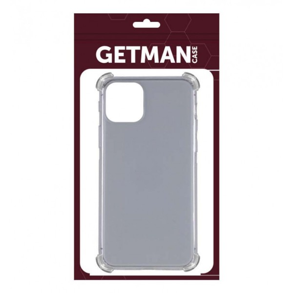 TPU чохол GETMAN Ease logo посилені кути для Apple iPhone 11 Pro Max (6.5") Сірий (прозорий)