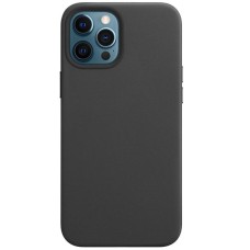 Кожаный чехол Leather Case (AAA) without Logo для Apple iPhone 12 Pro Max (6.7") Black