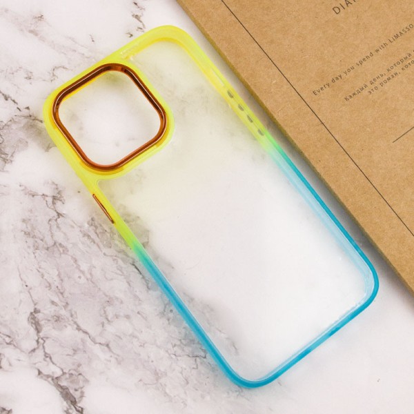 Чохол TPU+PC Fresh sip series для Apple iPhone 14 Pro Max (6.7") Бірюзовий / Помаранчевий
