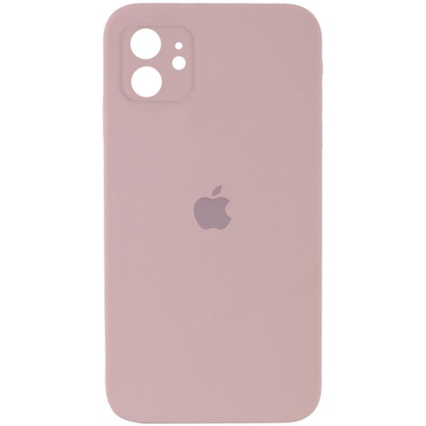 Чохол Silicone Case Square Full Camera Protective (AA) для Apple iPhone 11 (6.1") Рожевий / Pink Sand