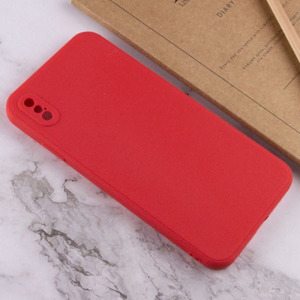 Силіконовий чохол Candy Full Camera для Apple iPhone X / XS (5.8") Червоний / Camellia Силіконовий чохол Candy Full Camera для Apple iPhone X / XS (5.8") Червоний / Camellia