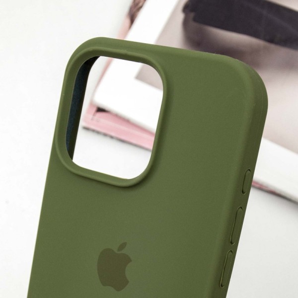 Чохол Silicone Case Full Protective (AA) для Apple iPhone 14 Pro Max (6.7") Зелений / Dark Olive Чохол Silicone Case Full Protective (AA) для Apple iPhone 14 Pro Max (6.7") Зелений / Dark Olive