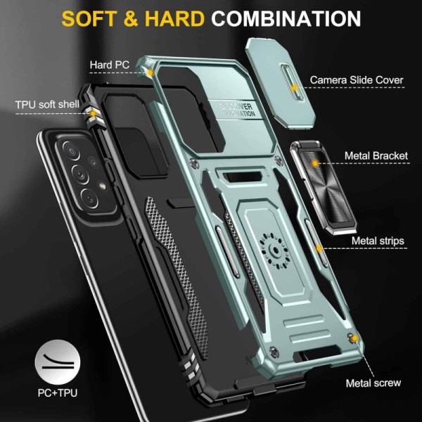 Ударопрочный чехол Camshield Army Ring для Samsung Galaxy A53 5G Зеленый / Light Green