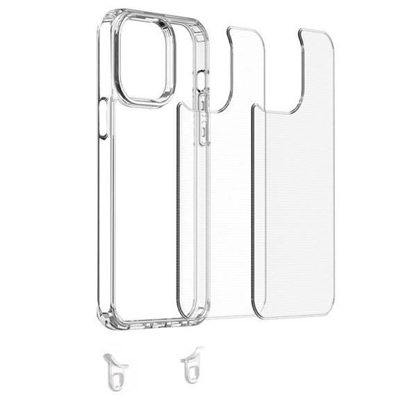 Чохол TPU Transparent with Straps для Apple iPhone 15 (6.1") Light Pink Чохол TPU Transparent with Straps для Apple iPhone 15 (6.1") Light Pink