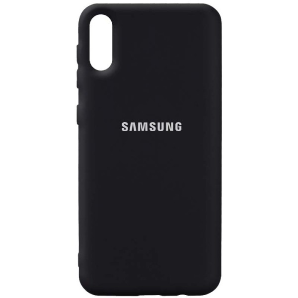 Чехол Silicone Cover Full Protective (AA) для Samsung Galaxy A02 Черный / Black